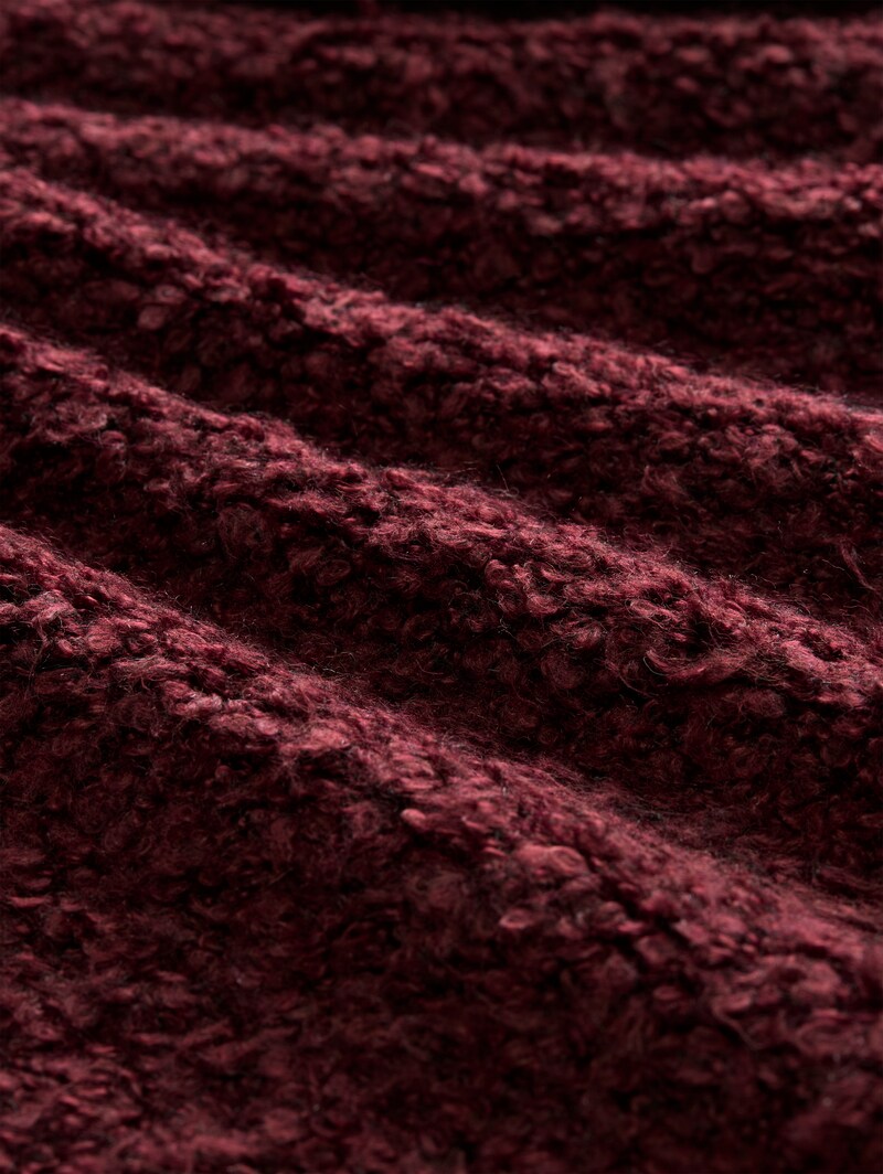 Tom Tailor Loose Fit Bouclé Cardigan - Preppy Plum Melange