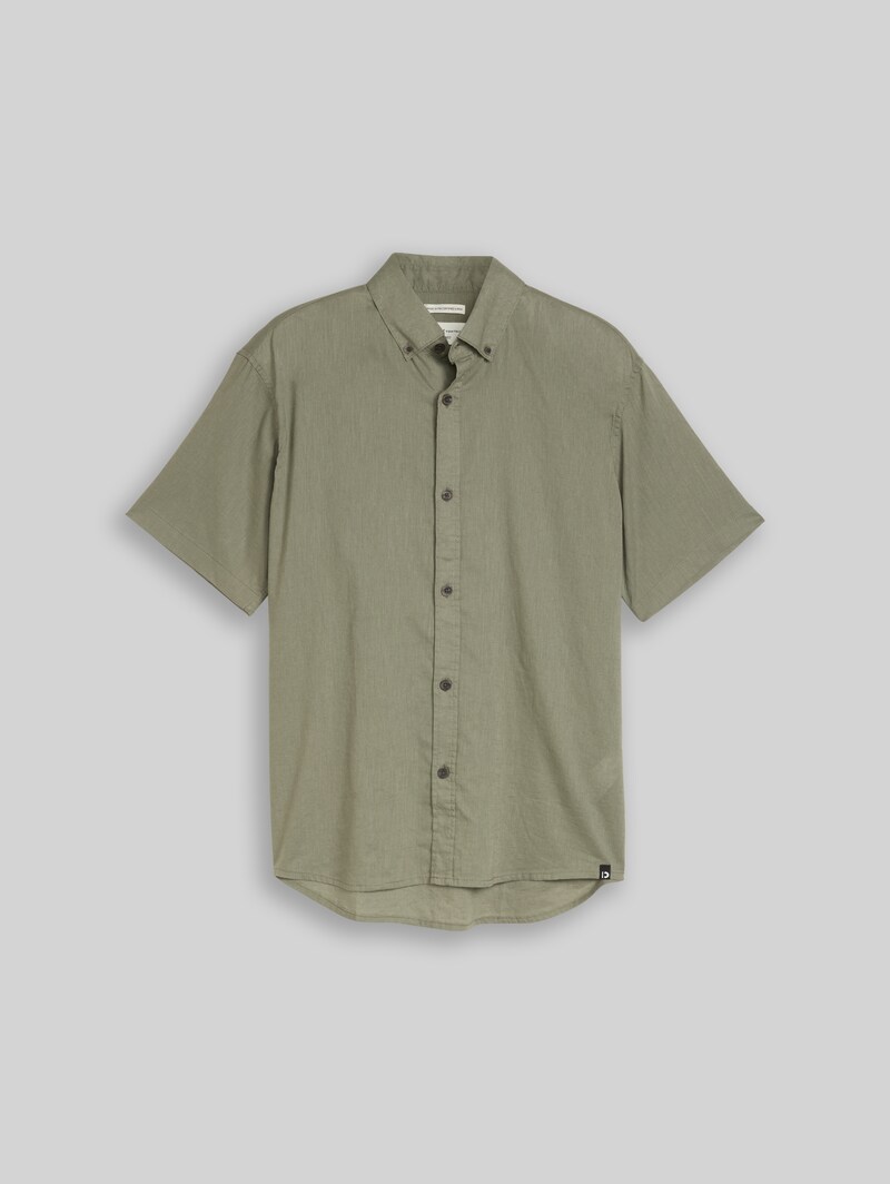 Tom Tailor Relaxed Fit Kurzarmhemd mit Leinenanteil - Sea Spray