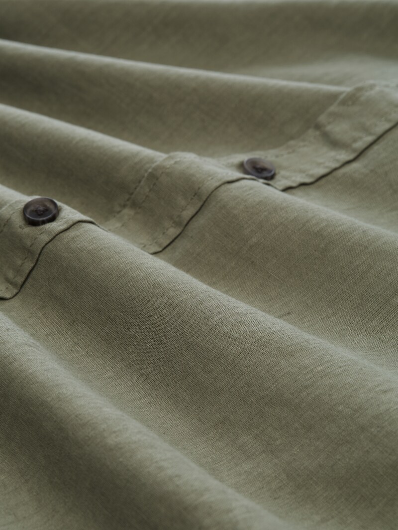 Tom Tailor Relaxed Fit Kurzarmhemd mit Leinenanteil - Sea Spray