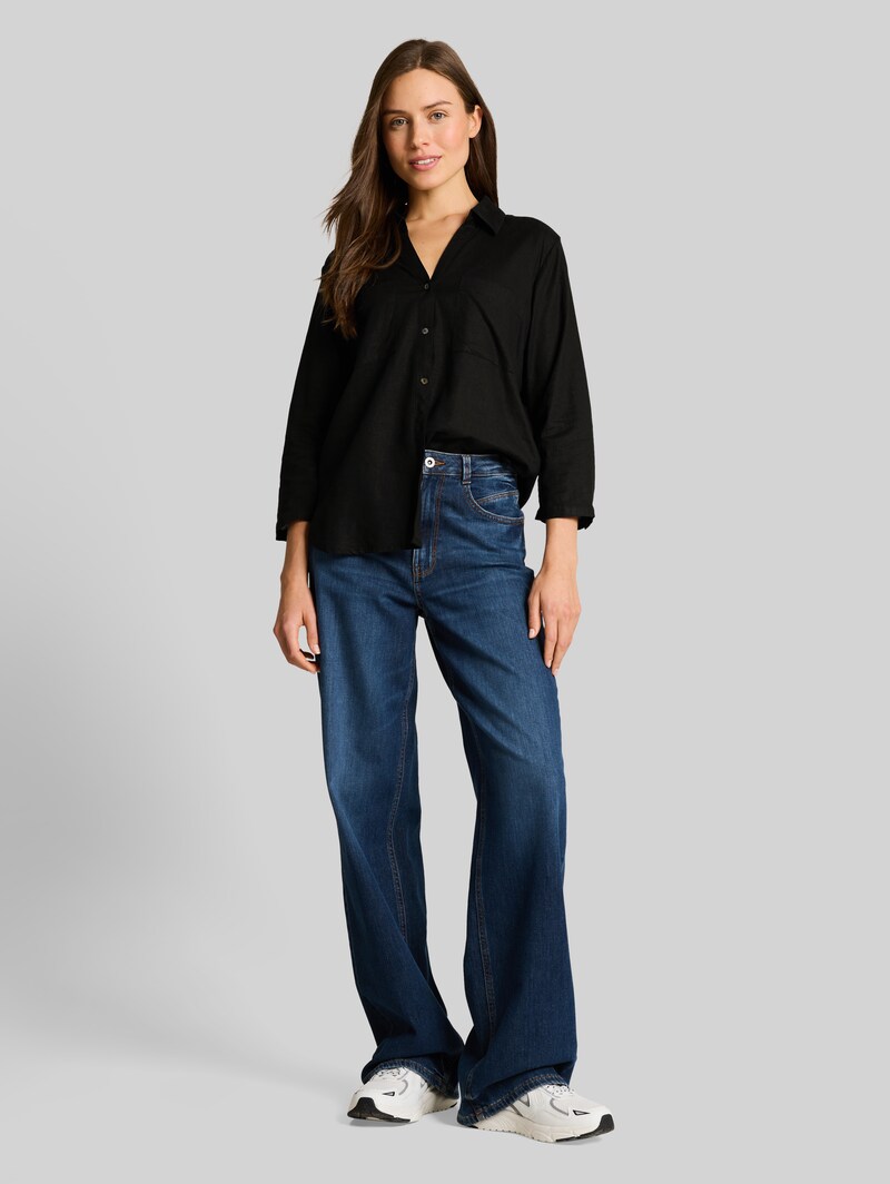 Tom Tailor Hemdbluse mit Leinenanteil - Deep Black