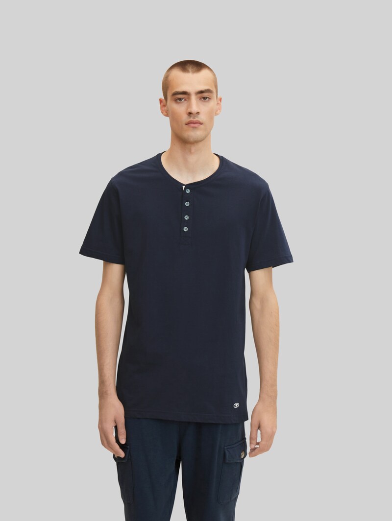 Tom Tailor Pyjama T-Shirt aus Baumwolle - Blue-dark-solid