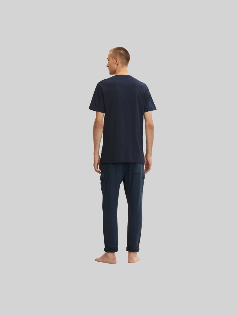 Tom Tailor Pyjama T-Shirt aus Baumwolle - Blue-dark-solid