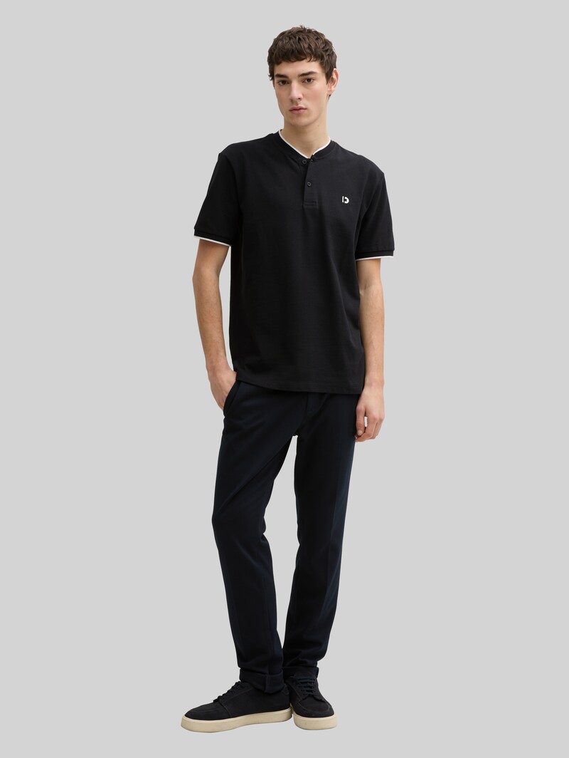 Tom Tailor Poloshirt mit Bomberkragen - Black