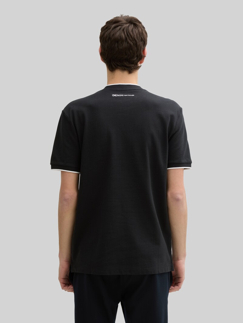 Tom Tailor Poloshirt mit Bomberkragen - Black