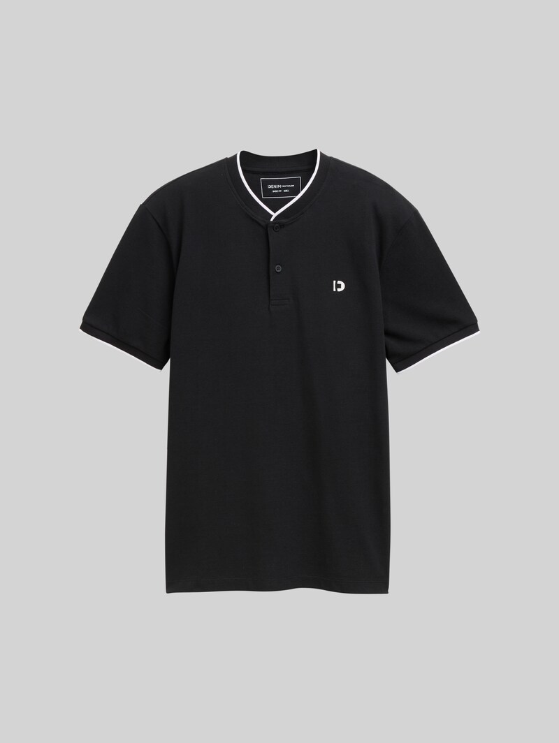 Tom Tailor Poloshirt mit Bomberkragen - Black