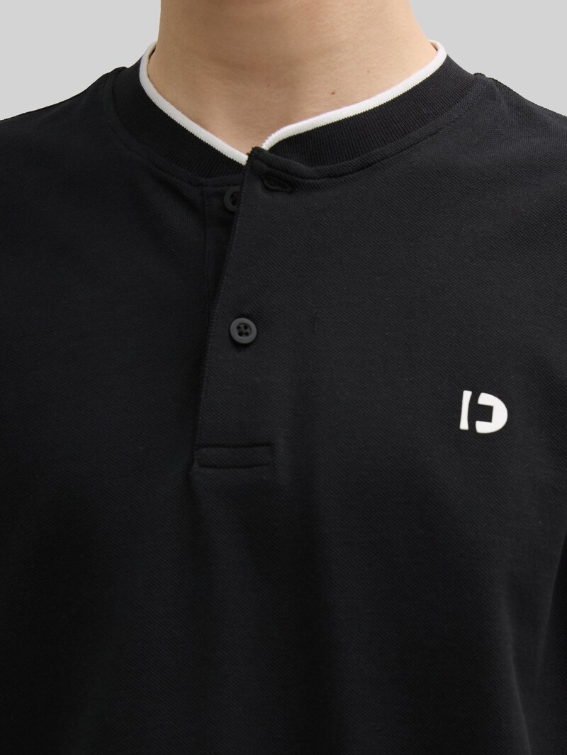 Tom Tailor Poloshirt mit Bomberkragen - Black