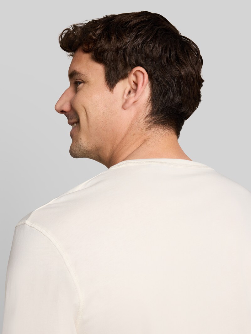Tom Tailor Basic Langarmshirt aus Baumwolle - Gardenia White