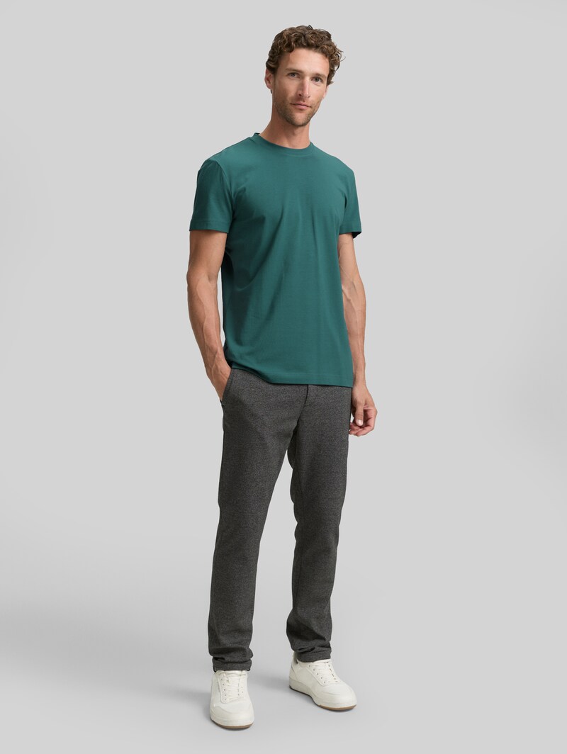 Tom Tailor Slim Fit T-Shirt mit Stretch - Jasper Green