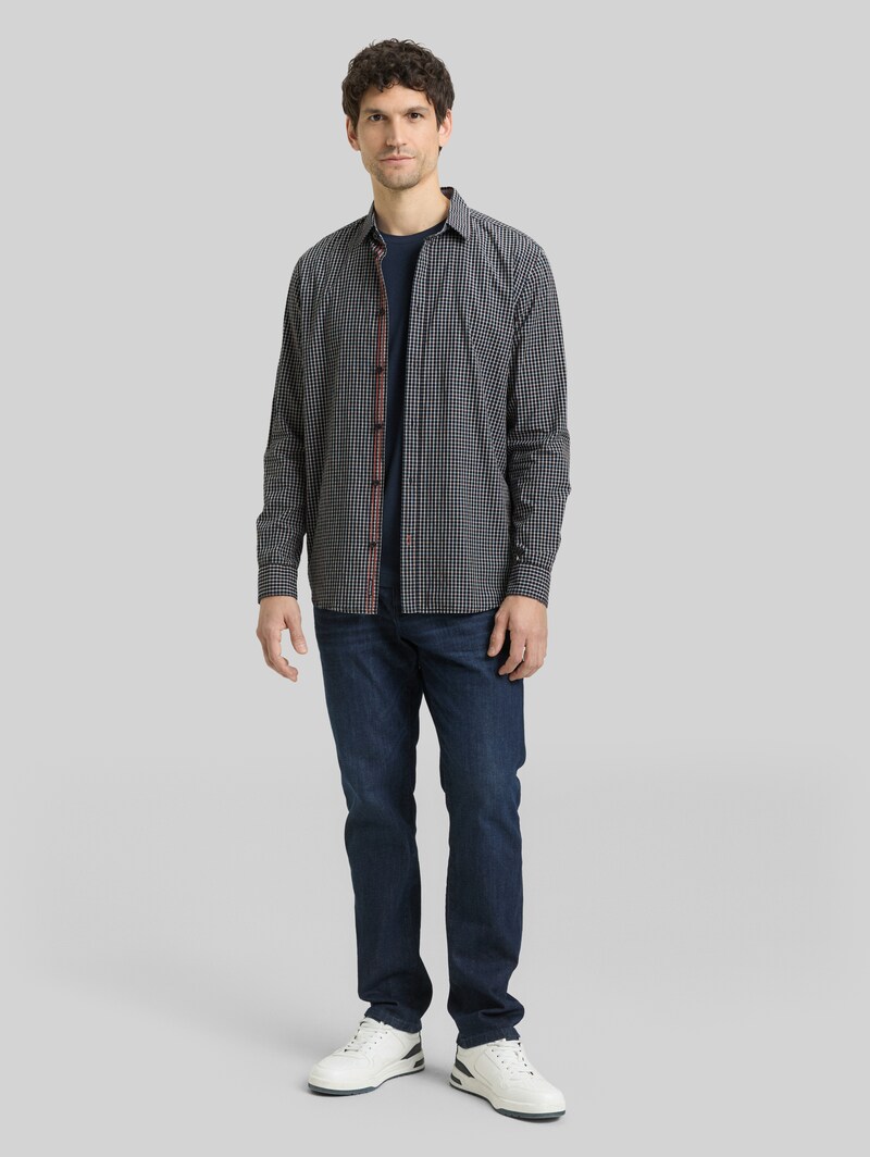 Tom Tailor Regular Fit Hemd mit Karomuster - Navy Small Check