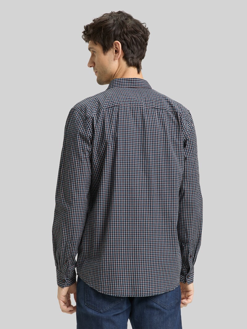 Tom Tailor Regular Fit Hemd mit Karomuster - Navy Small Check