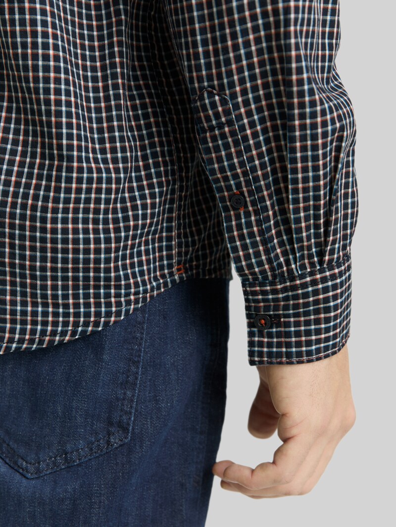 Tom Tailor Regular Fit Hemd mit Karomuster - Navy Small Check