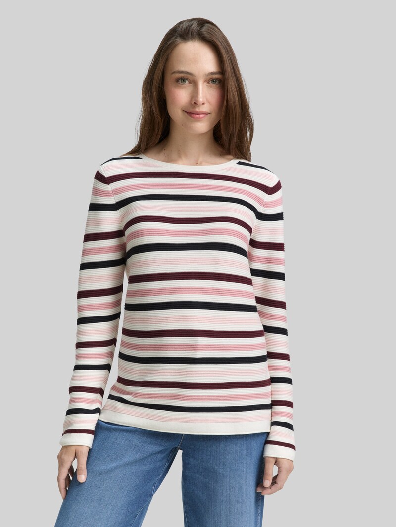 Tom Tailor Strickpullover aus Baumwolle - Rose Ottoman Knit Tom Tailor Strickpullover aus Baumwolle - Rose Ottoman Knit