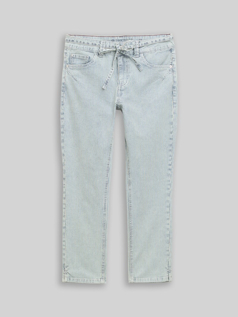 Tom Tailor TTLENE SLIM CROPPED Jeans mit Streifenmuster - Denim Offwhite Stripe