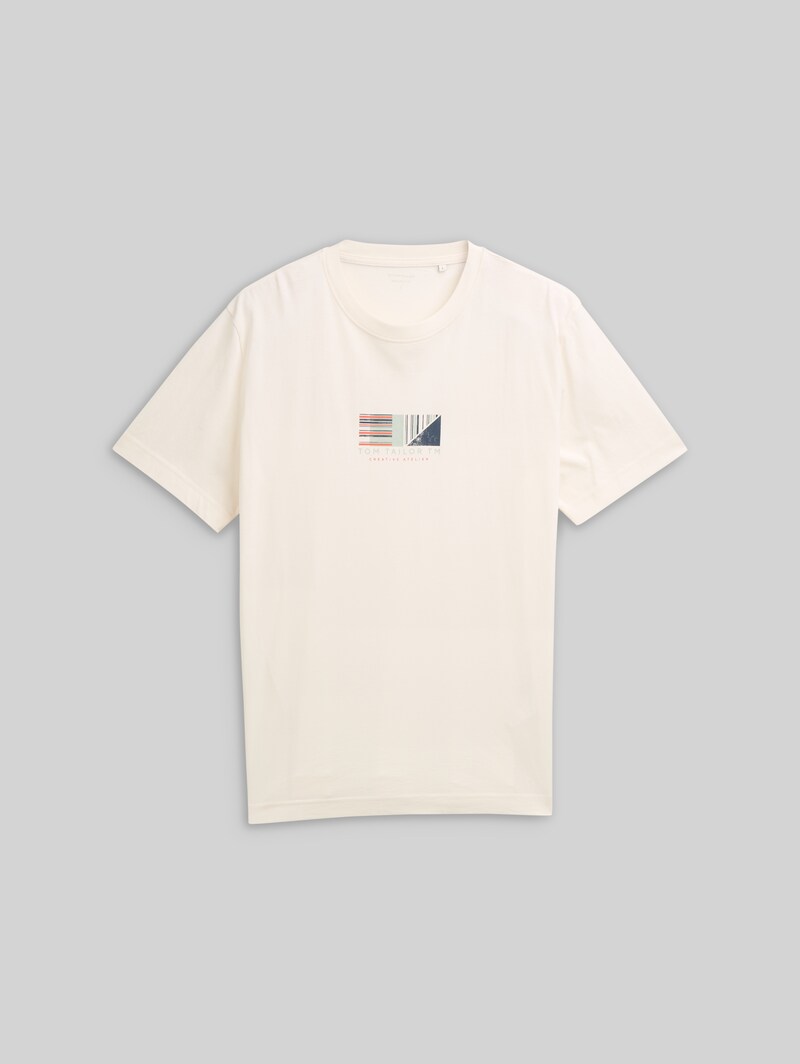 Tom Tailor T-Shirt mit Print - Gardenia White
