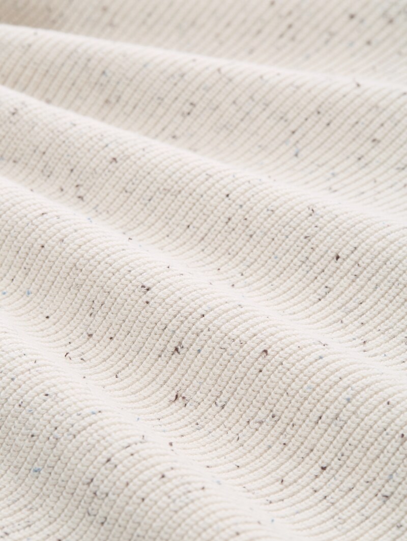 Tom Tailor Snood Strickpullover in Melange-Optik - Offwhite Melange Neps