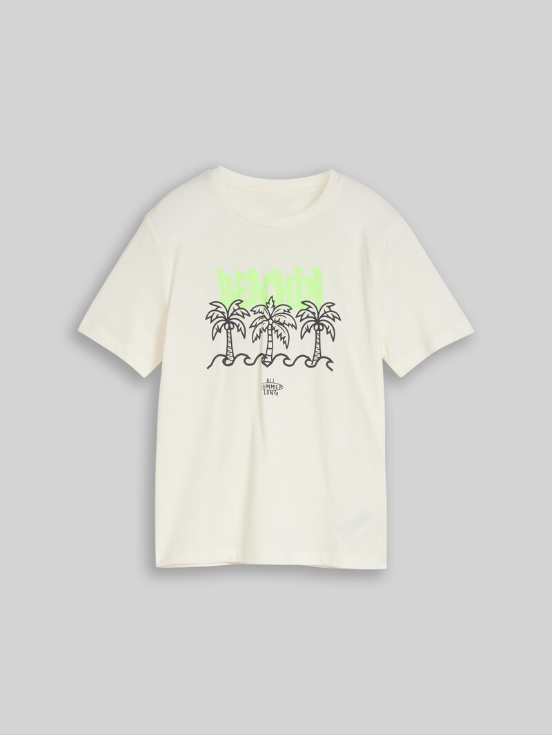 Tom Tailor T-Shirt mit Print - Wool White