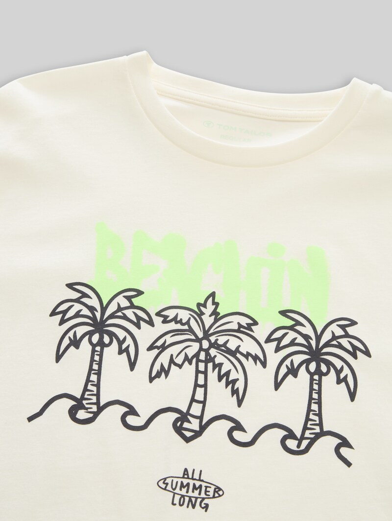 Tom Tailor T-Shirt mit Print - Wool White