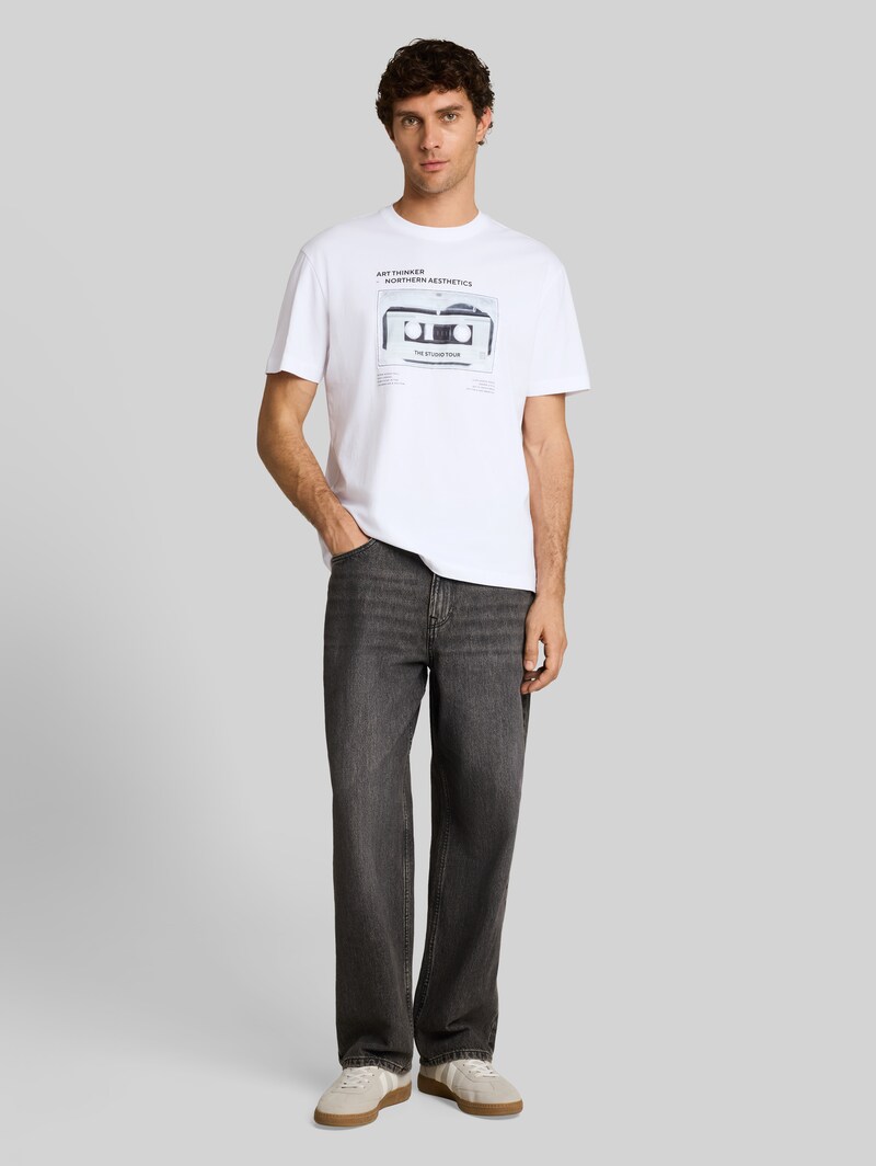 Tom Tailor Relaxed Fit T-Shirt mit Print - White