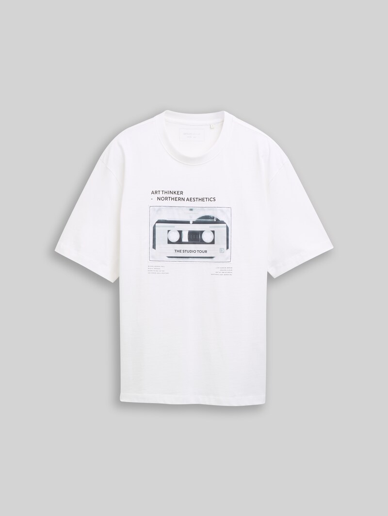 Tom Tailor Relaxed Fit T-Shirt mit Print - White
