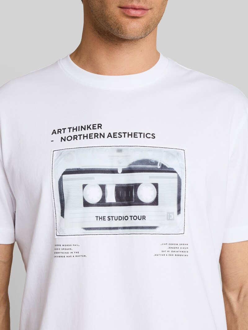 Tom Tailor Relaxed Fit T-Shirt mit Print - White