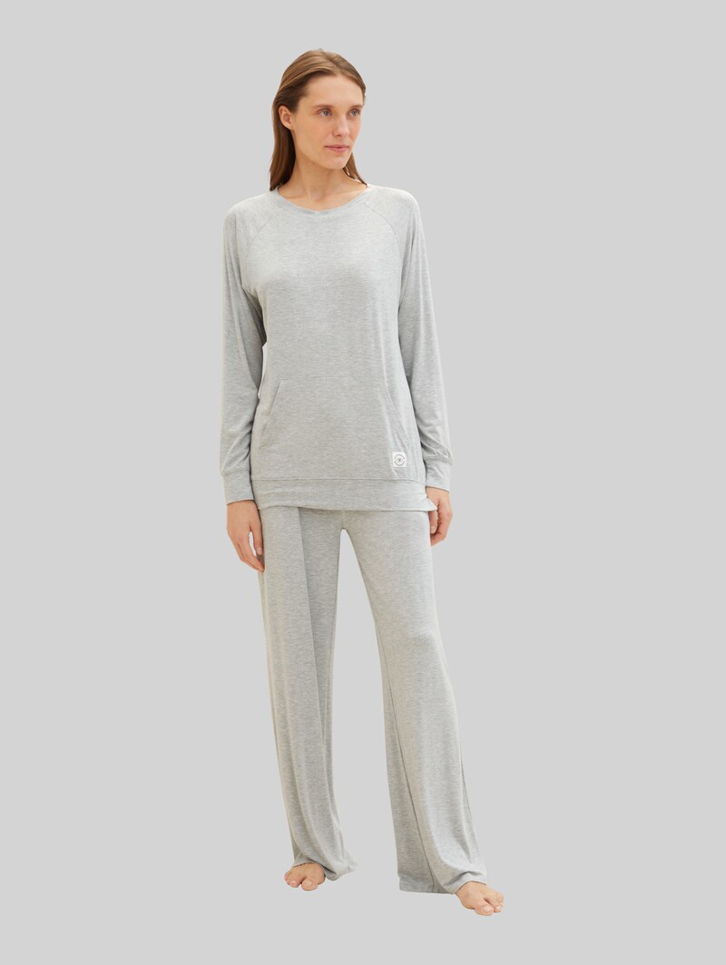 Tom Tailor Pyjama-Hose in Melange Optik - Grey-medium-melange Tom Tailor Pyjama-Hose in Melange Optik - Grey-medium-melange