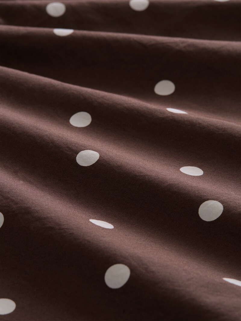 Tom Tailor Popeline Bluse mit Punkten - Dark Brown White Dot