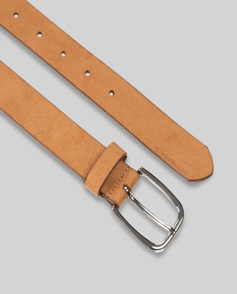 Tom Tailor TTJESSICA Velourledergürtel mit abgerundeter Dornschließe - Light Cognac Tom Tailor TTJESSICA Velourledergürtel mit abgerundeter Dornschließe - Light Cognac