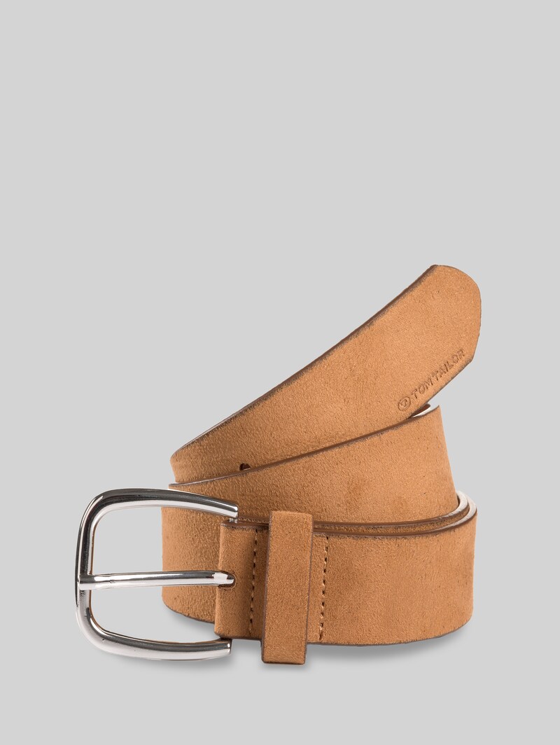 Tom Tailor TTJESSICA Velourledergürtel mit abgerundeter Dornschließe - Light Cognac