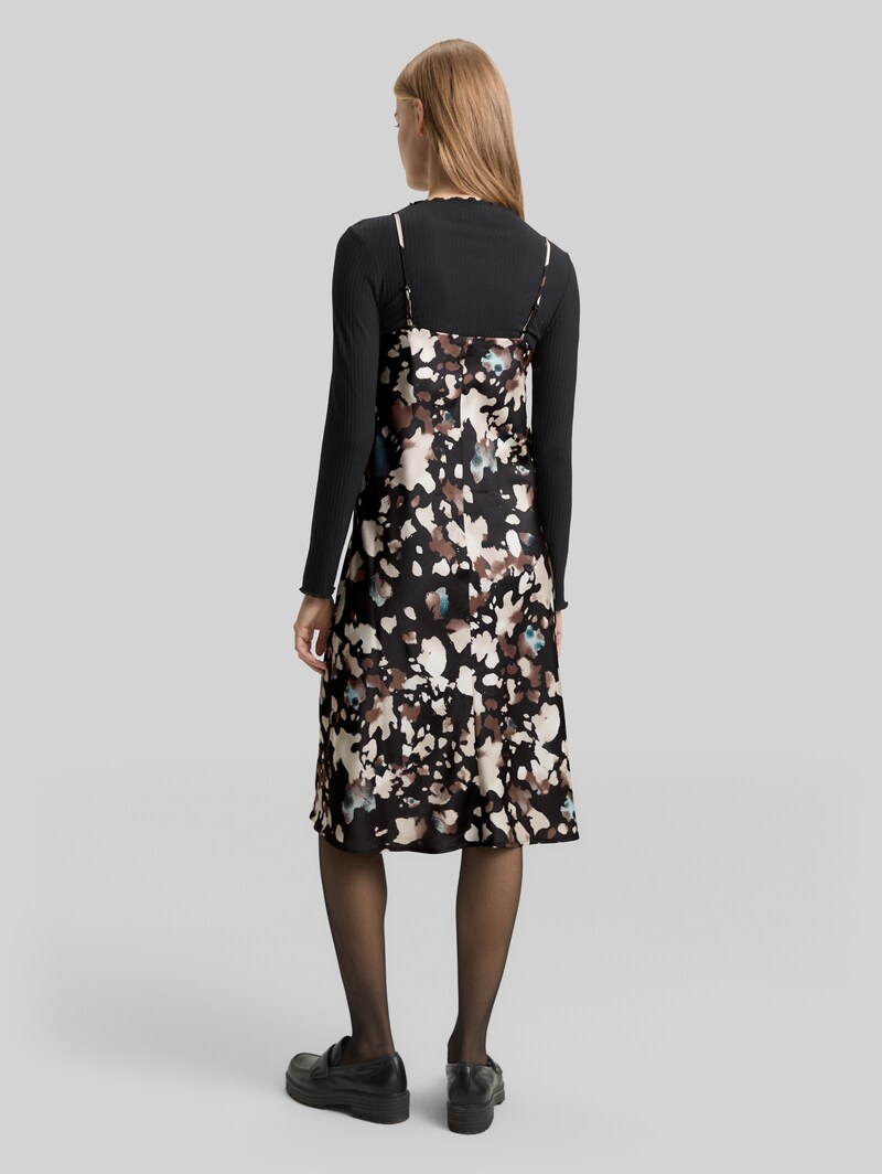 Tom Tailor Satin Midi-Kleid mit Muster - Abstract Print