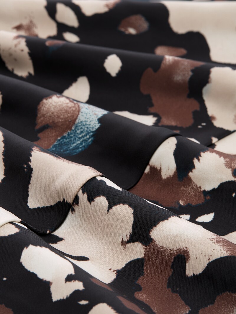 Tom Tailor Satin Midi-Kleid mit Muster - Abstract Print