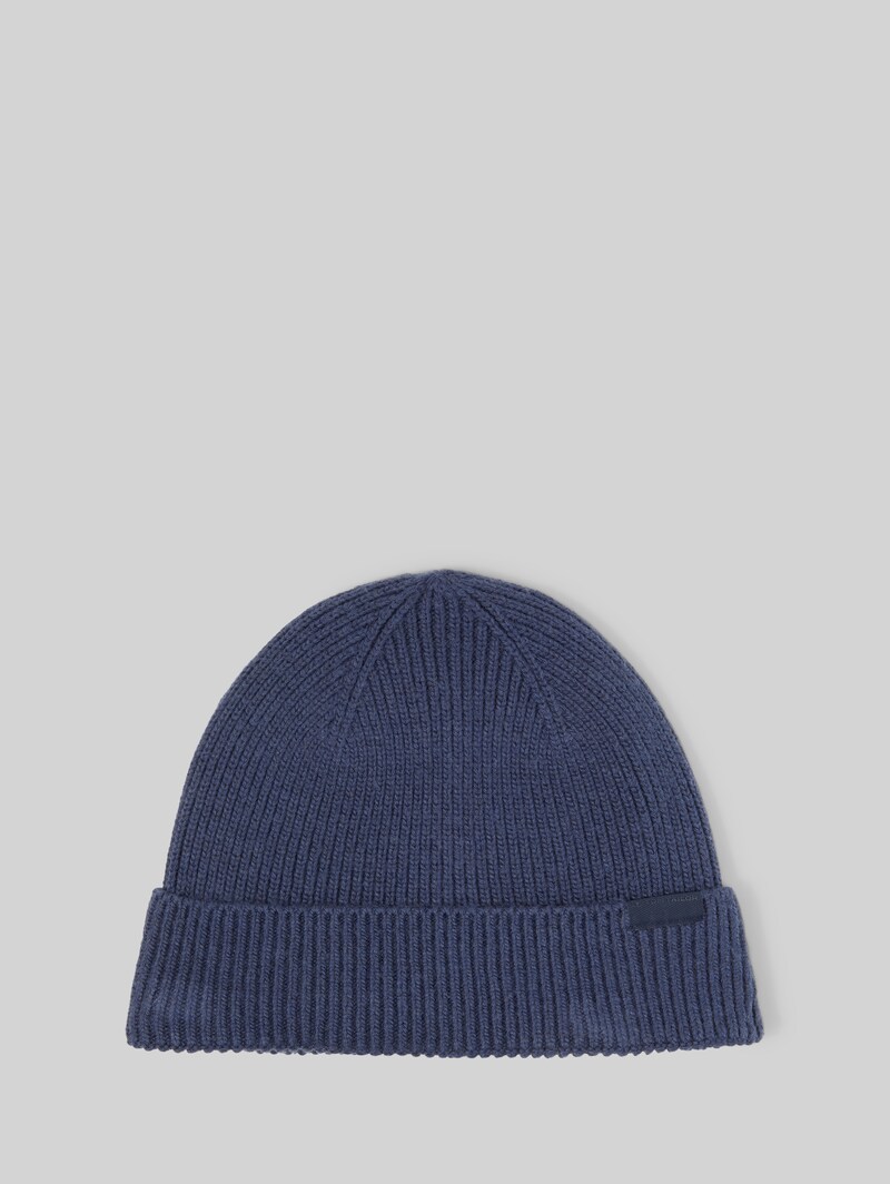 Tom Tailor Beanie Mütze mit Wollanteil - Indigo Ink Blue Tom Tailor Beanie Mütze mit Wollanteil - Indigo Ink Blue