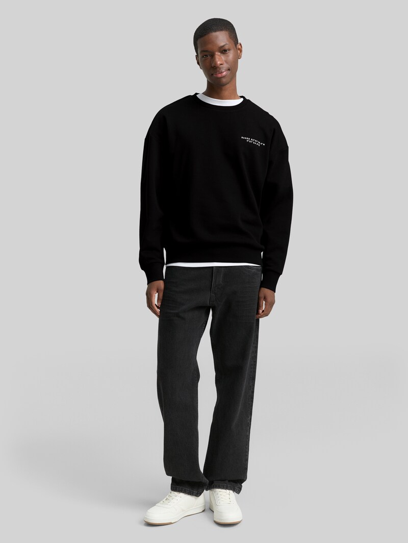 Tom Tailor Relaxed Sweatshirt mit Print - Black