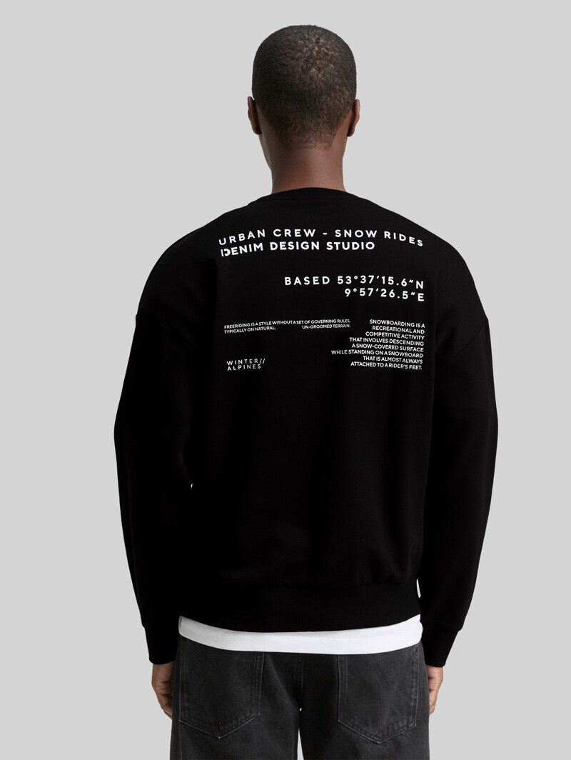 Tom Tailor Relaxed Sweatshirt mit Print - Black