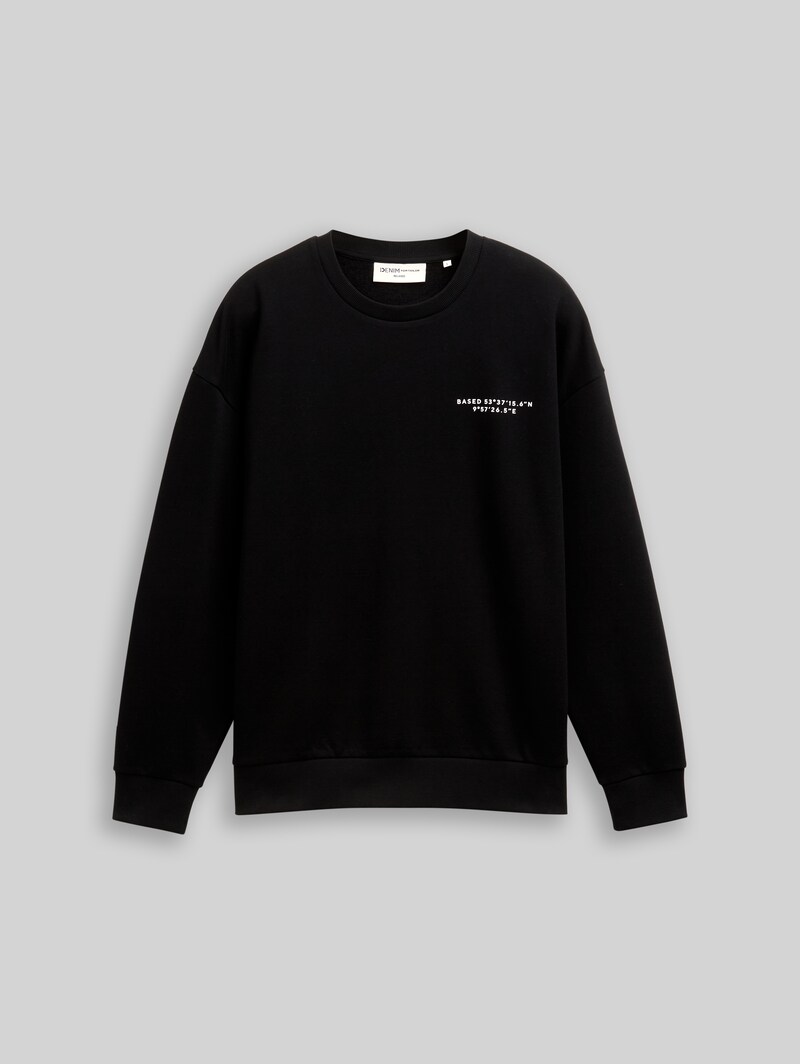 Tom Tailor Relaxed Sweatshirt mit Print - Black