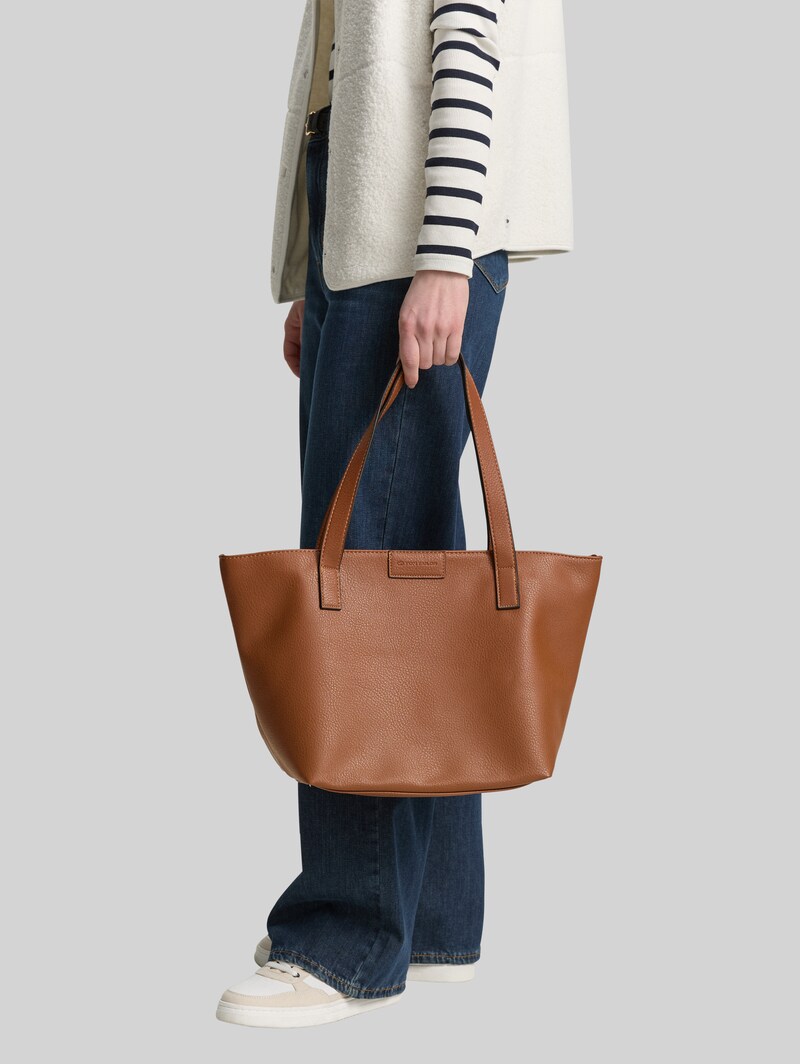 Tom Tailor TTMIRI L Shopper mit Logo-Badge - Cognac / Brandy