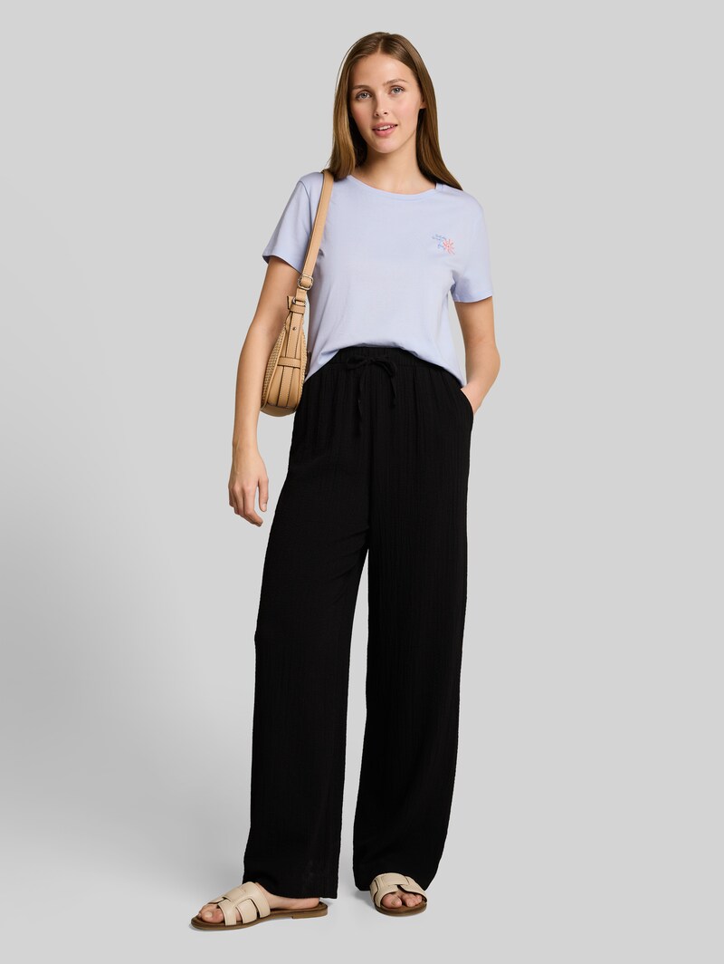 Tom Tailor T-Shirt mit Stickerei - Mountain Sky Blue