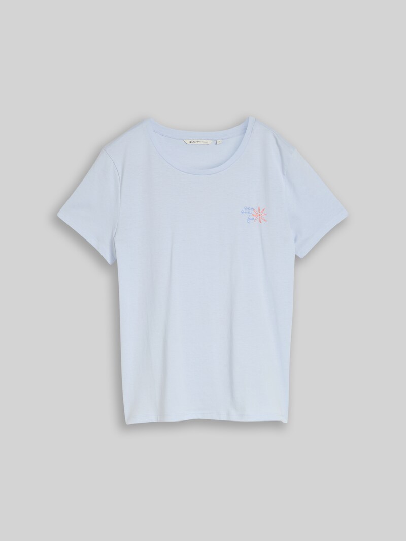 Tom Tailor T-Shirt mit Stickerei - Mountain Sky Blue