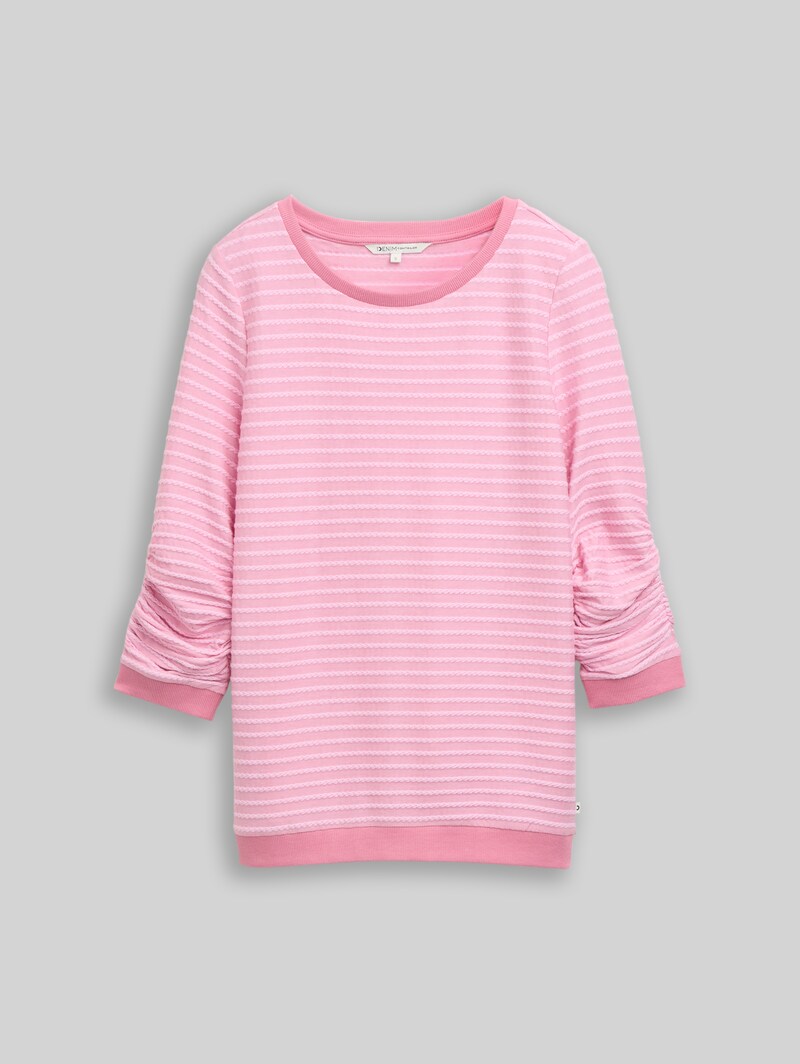 Tom Tailor Sweatshirt mit Streifenmuster - Tonal Rose Structure Stripe