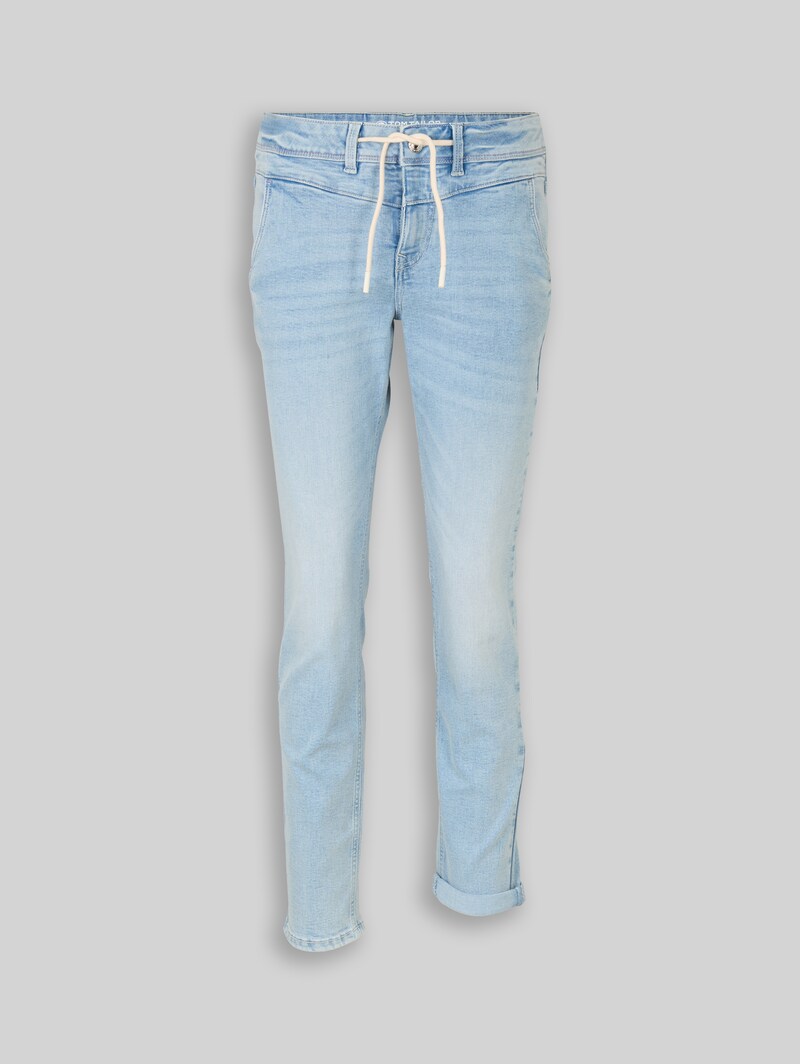 Tom Tailor TTMAYA TAPERED Stretch Jeans mit Kordelzug - Light Stone Blue Denim