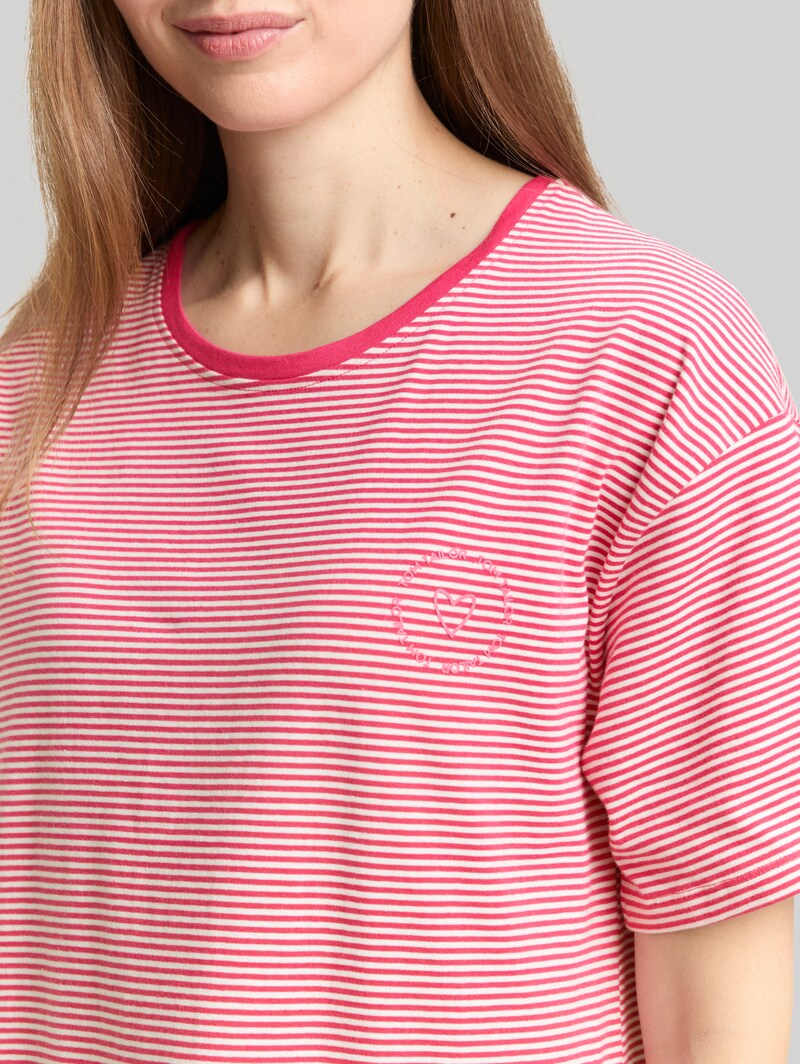 Tom Tailor Nachthemd mit Streifenmuster - Red-medium-horizontal Stripe