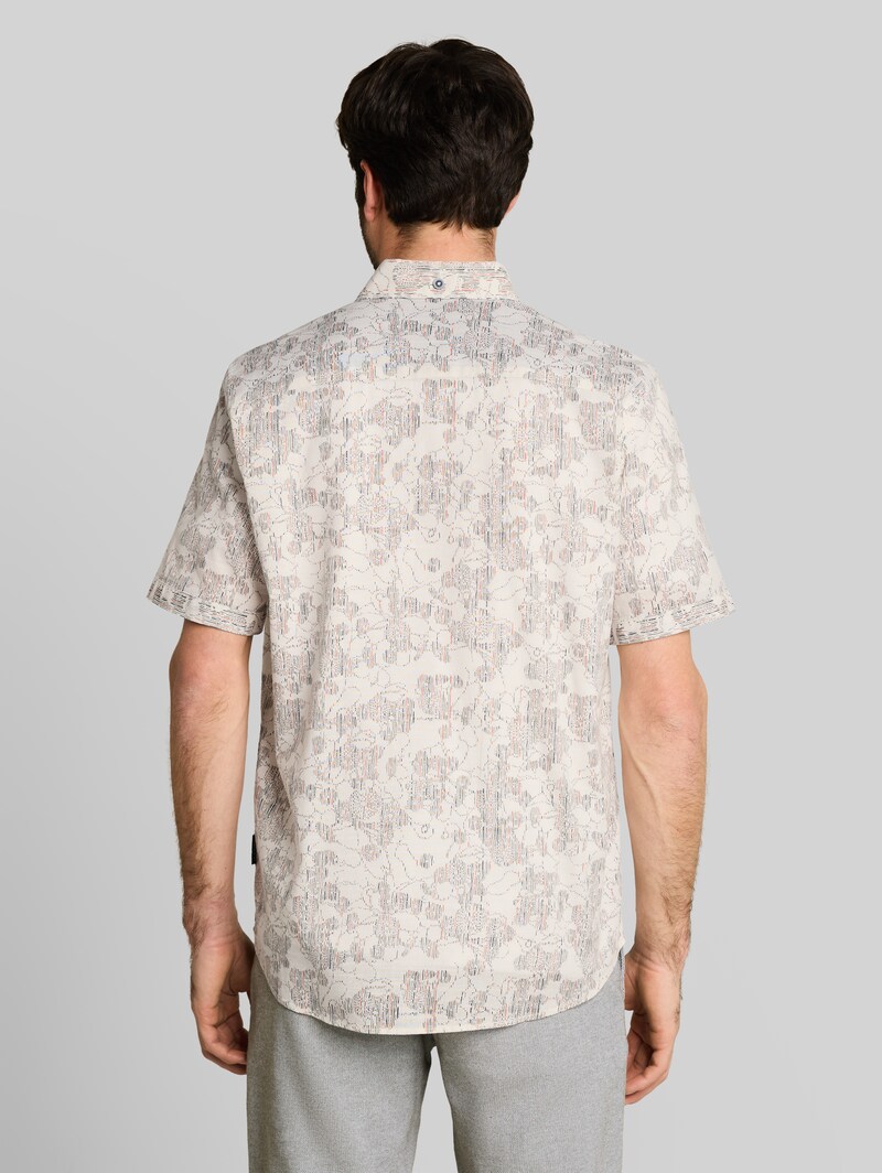 Tom Tailor Regular Fit Kurzarmhemd mit Muster - Off White Irregular Design