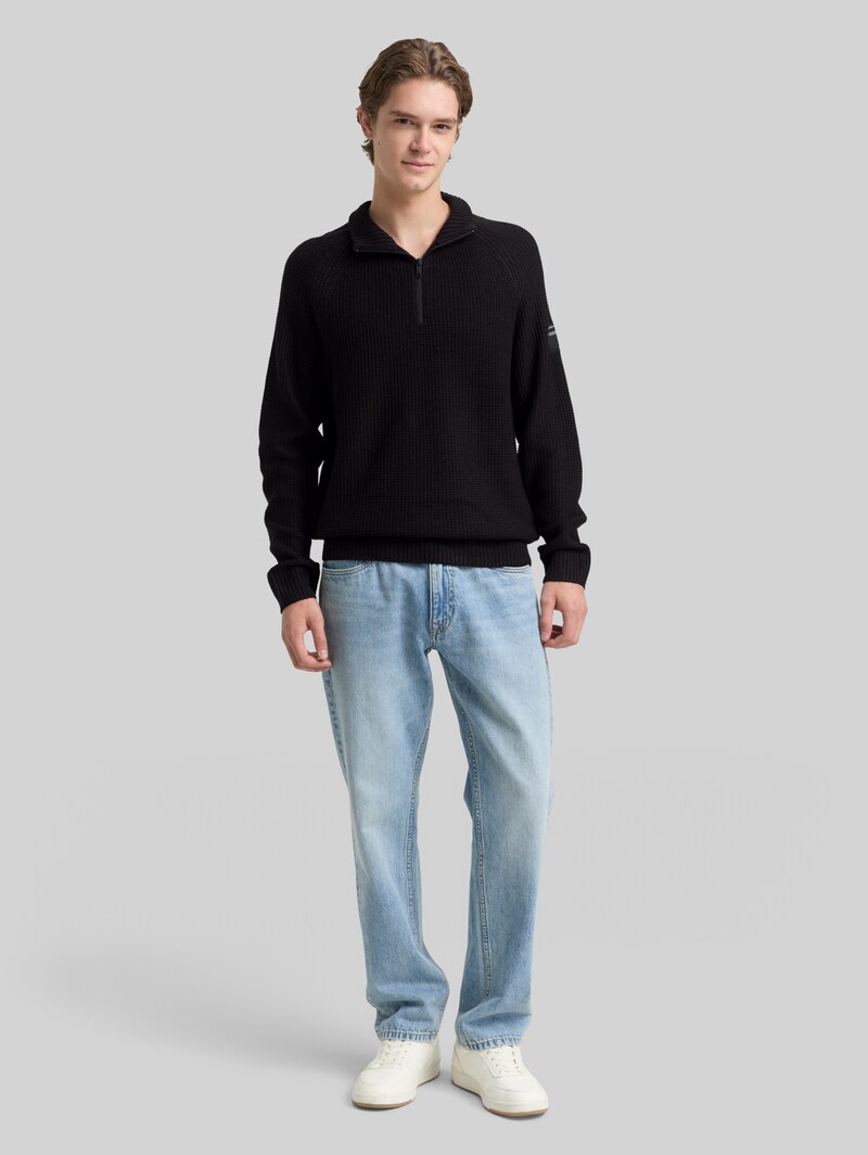 Tom Tailor Troyer Strickpullover - Black
