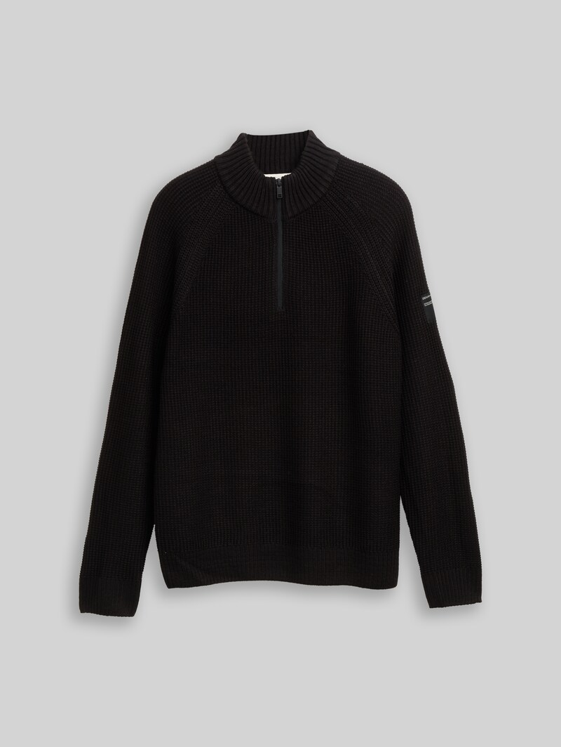 Tom Tailor Troyer Strickpullover - Black