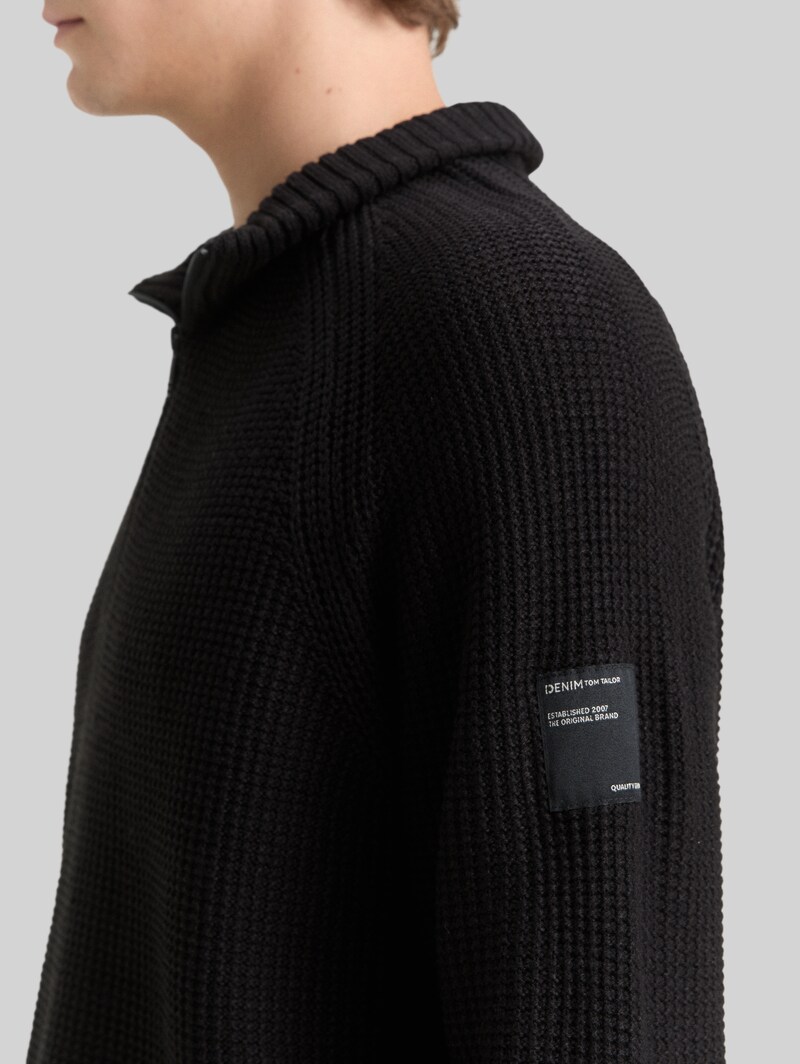 Tom Tailor Troyer Strickpullover - Black