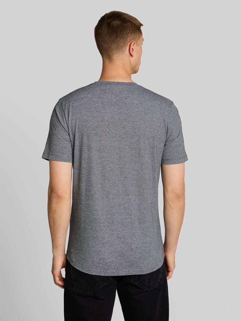 Tom Tailor T-Shirt mit feinem Streifenmuster - Black White Mini Stripe