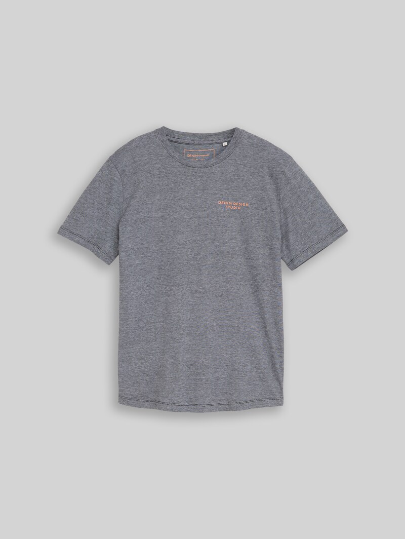 Tom Tailor T-Shirt mit feinem Streifenmuster - Black White Mini Stripe