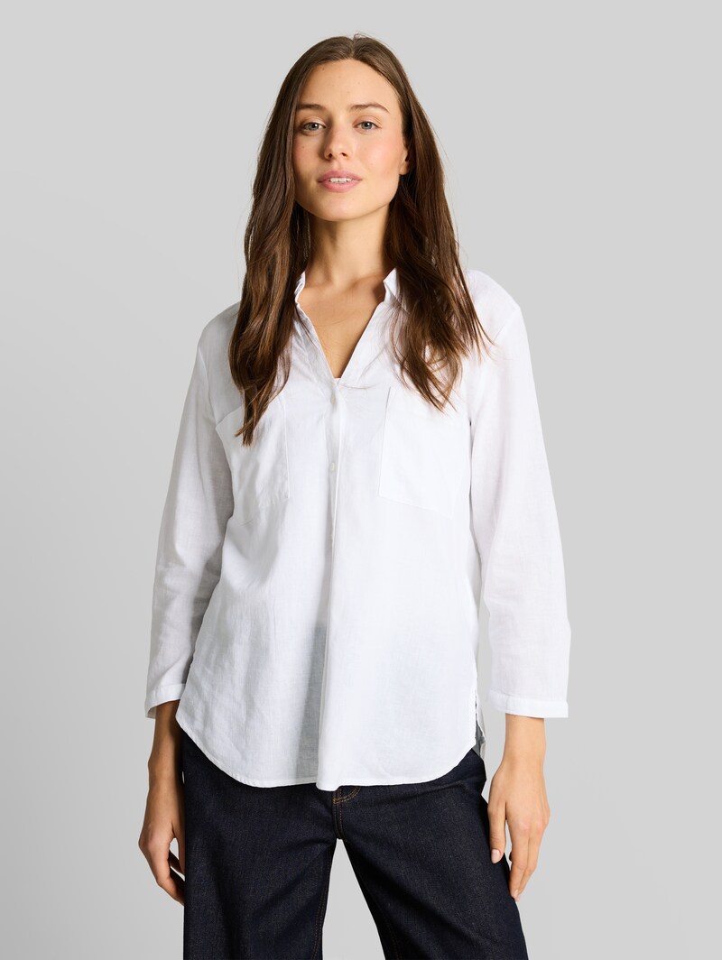 Tom Tailor Hemdbluse mit Leinenanteil - White Tom Tailor Hemdbluse mit Leinenanteil - White