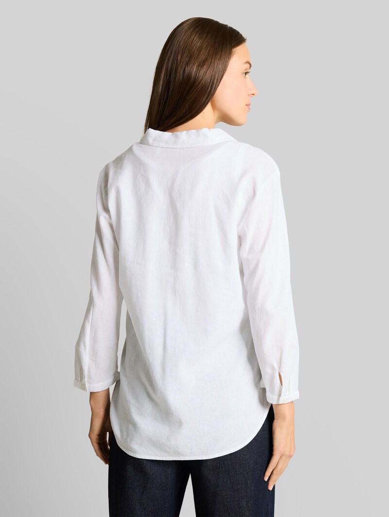 Tom Tailor Hemdbluse mit Leinenanteil - White