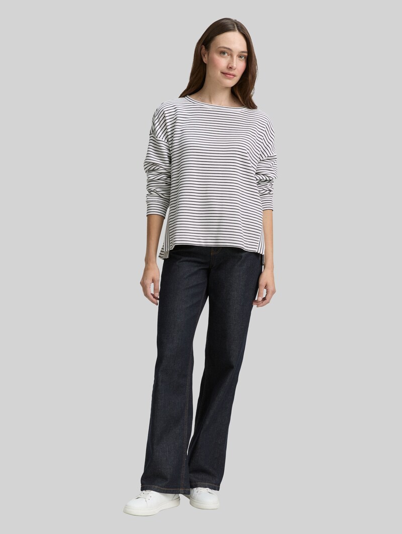 Tom Tailor Sweatshirt mit Streifenmuster - Eclipse Blue Offwhite Stripe