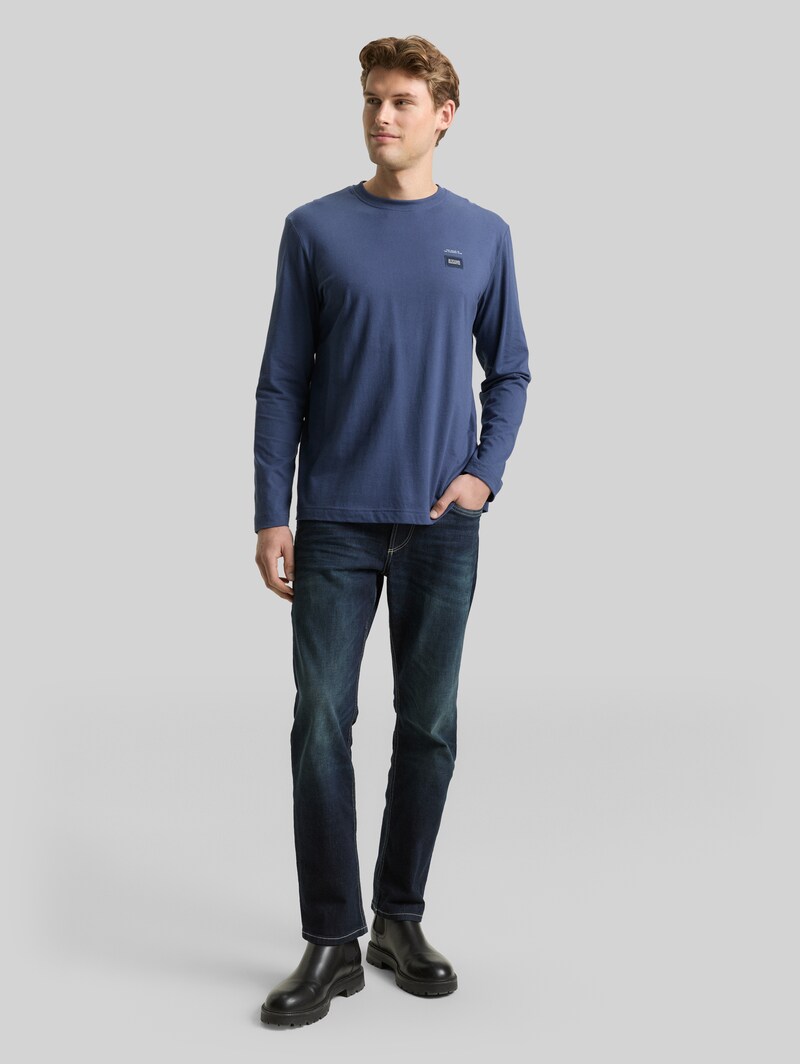 Tom Tailor Langarmshirt aus Baumwolle - Ocean Blue